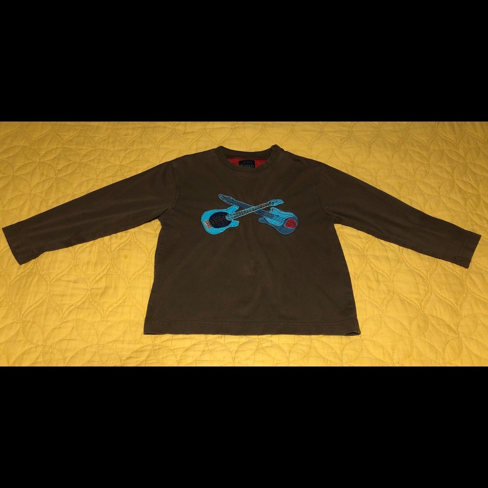 COPY - Mini Boden guitar appliqué shirt size 5-6
